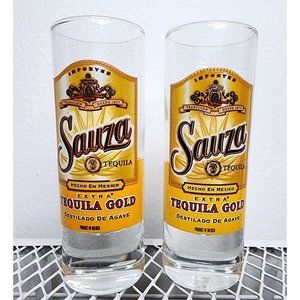 Sauza Tequila Bar Shot Glasses Set of 2 Excellent Condition